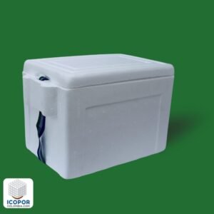 Nevera de icopor de 15 litros para conservación de alimentos y bebidas.